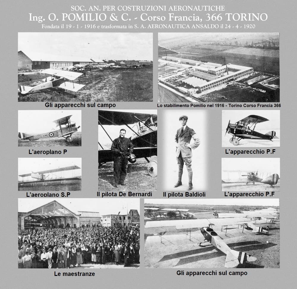 Cartolina pubblicitaria Pomilio