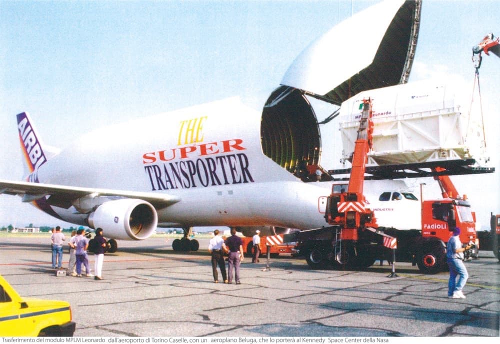 Modulo MPLM Leonardo su aereo Beluga