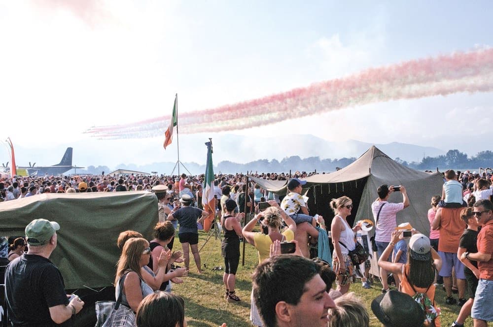 Le Frecce Tricolori in formazione