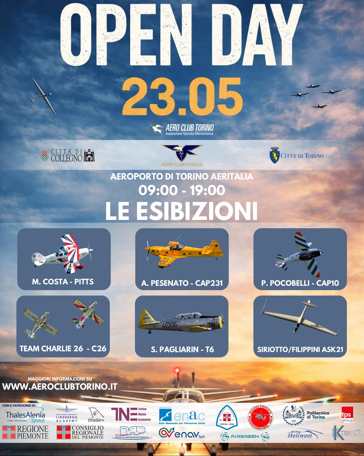 Locandina esibizioni Open Day Aero Club Torino
