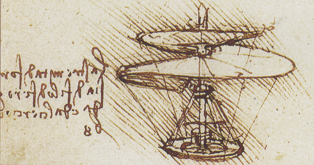 Vite aerea dal Codice Atlantico di Leonardo