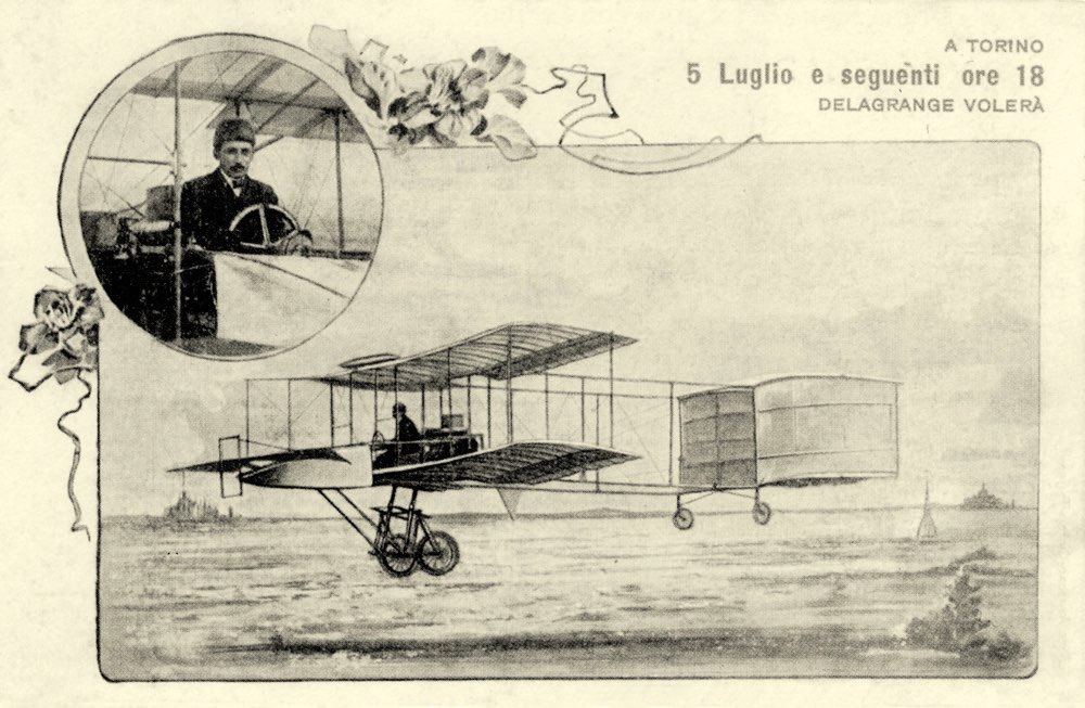Manifesto del volo di Léon Delagrange a Torino, 5 luglio 1908