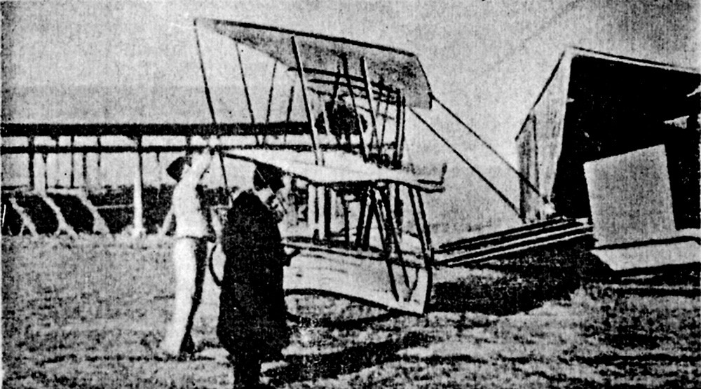 13 gennaio 1909. Il triplano Faccioli si prepara al volo