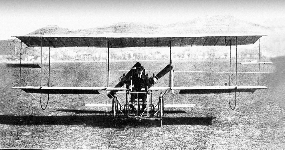 1910. Biplano Faccioli 3 con configurazione SPA monomotore, bi-elica