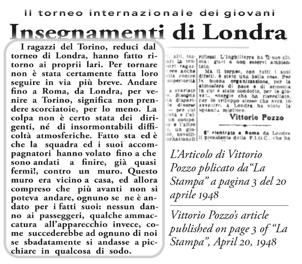 Vittorio Pozzo, 20 aprile 1948